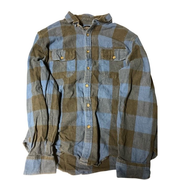 J.Crew Flannel Shirt Slim Fit Black Blue Gingham Plaid Size XL Mens - Picture 1 of 3